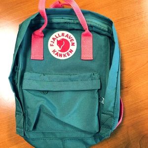 kanken mini frost green peach pink